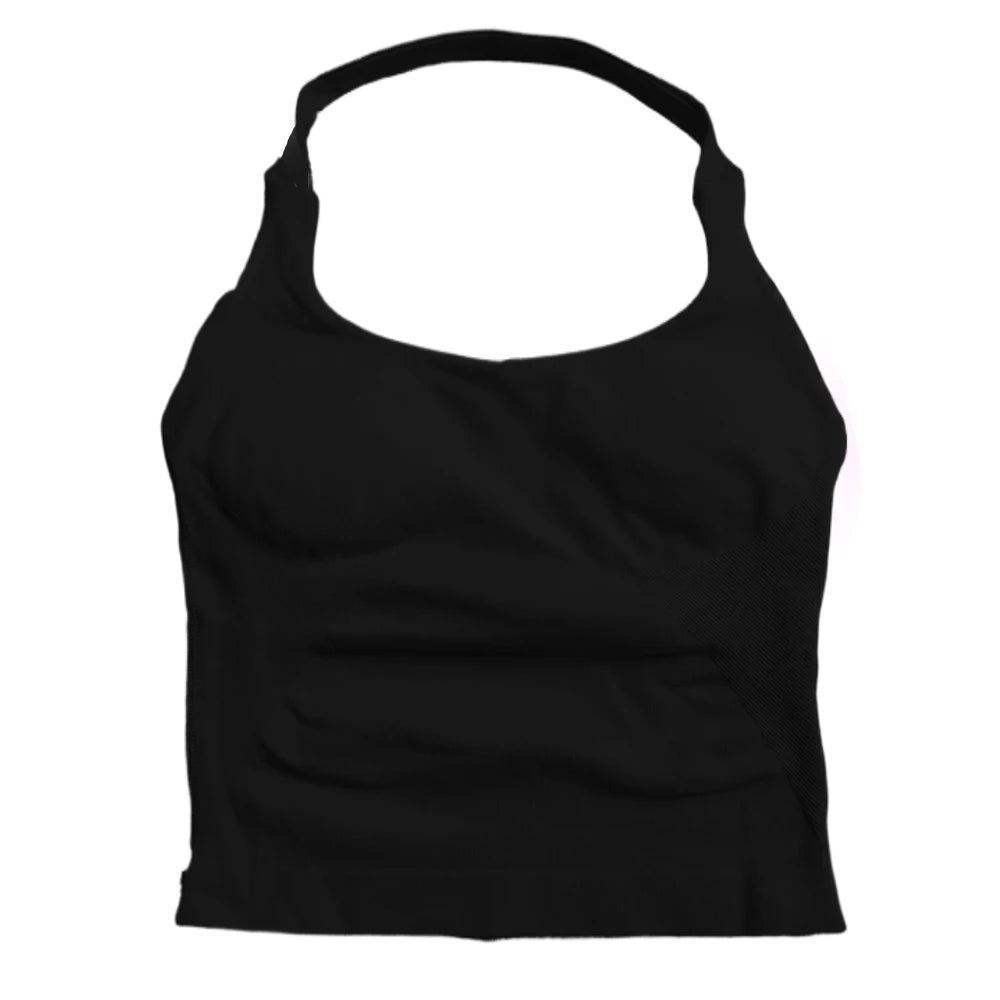 Women's Strappy Workout Tank Top / Seamless Gym Crop Top