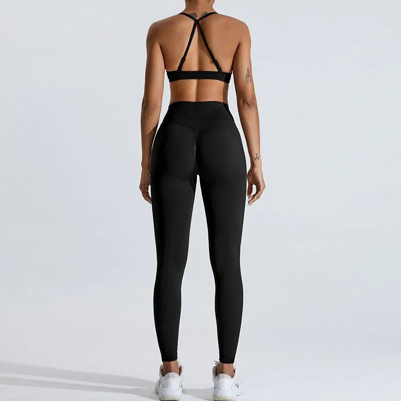 2 Piece Yoga Set Breathable Sports Bra / Leggings