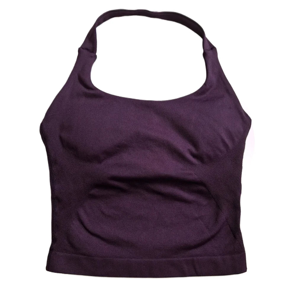 Women's Strappy Workout Tank Top / Seamless Gym Crop Top