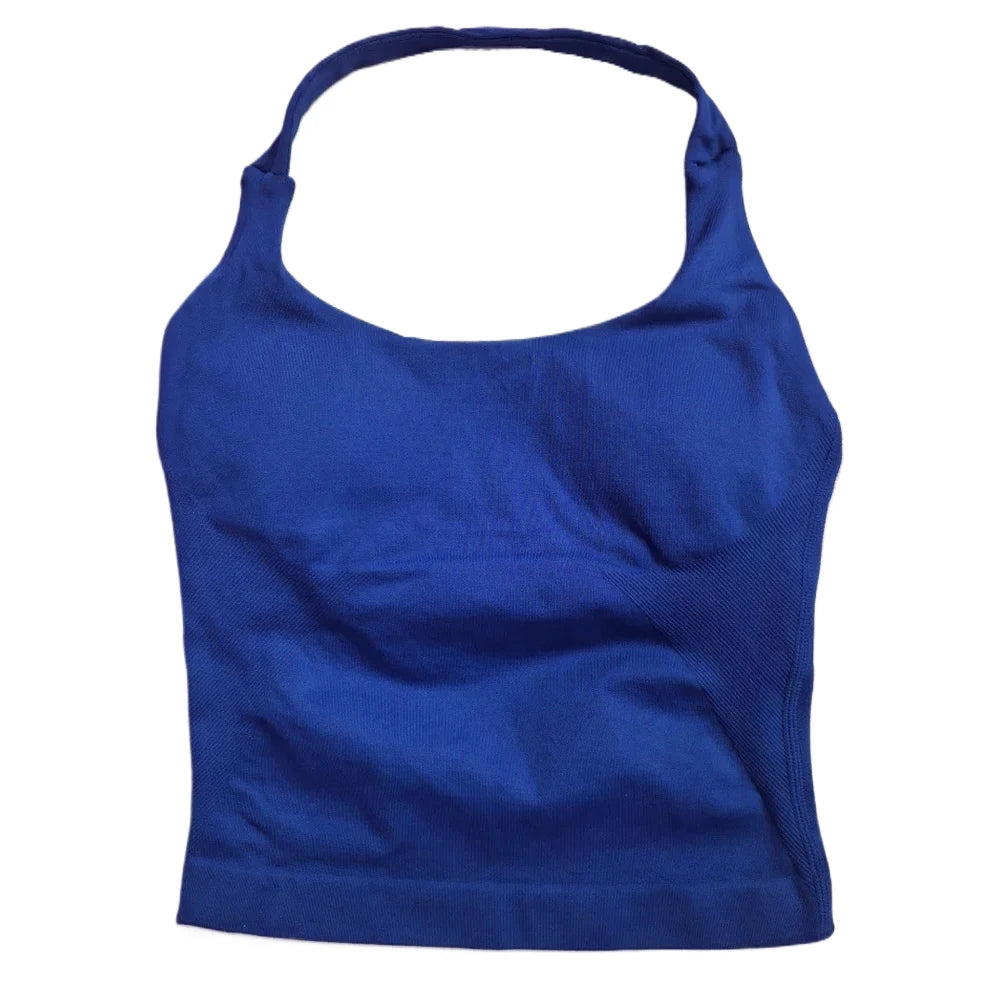 Women's Strappy Workout Tank Top / Seamless Gym Crop Top