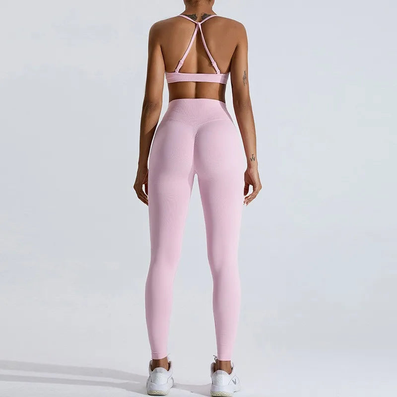 2 Piece Yoga Set Breathable Sports Bra / Leggings